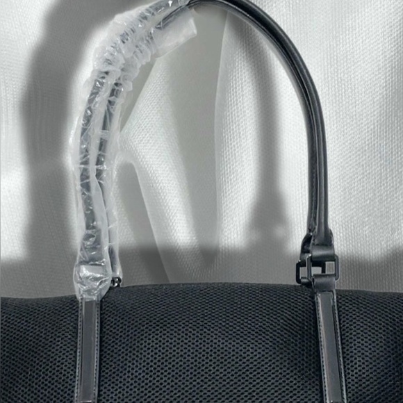 New MARLA WYNNE HSN Black Mesh Tote Shoulder Bag Leather Trim and Hidden Pockets - Picture 5 of 15